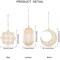12 Pcs Ramadan Wooden Ornaments Eid Mubarak Hanging Hollow Pendant Ramadan Party Wall Decorations Moon Star Lantern Shape Ornament for Muslim Islam Festive Home Table Decoration